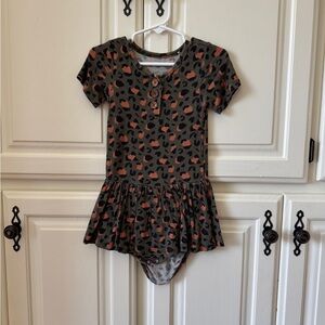 Posh Peanut Eli Leopard Print Bodysuit Twirl 2T